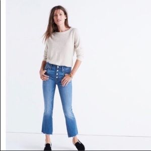 Madewell Cali Demi Boot jeans cropped chewed hem